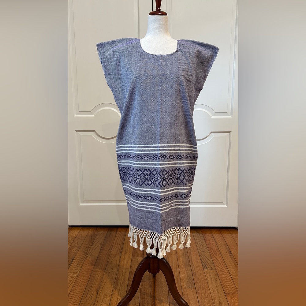One of a Kind Pedal loom Mexican Dress with pockets, Summer Dress! Huipil style!
